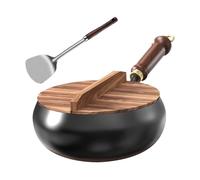 Pots Sans Bâton - Robuste, Poêle En Fer | Pan De Fonte Antiadhésif Avec Ensemble D'ustensiles Couvercle, Poignée Résistante À La Chaleur, Équipement Cuisson Premium Pour Le Four Électrique.