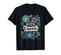 Pots Sensibilisation Motif Floral pour Les Maladies chroniques T-Shirt