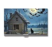 POTSCBVW A Group of Black Bats Porte-cartes de visite super léger et portable en alliage d'aluminium pour cartes de crédit professionnelles pour employés de bureau homme et femme