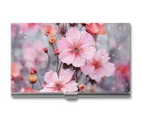 POTSCBVW Beau porte-cartes de visite en forme de fleur super léger et portable en alliage d'aluminium pour cartes de crédit fin professionnel pour employés de bureau, homme et femme