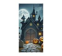 POTSCBVW Couverture de porte Night of The Moon pour porte d'entrée, 177,8 x 89,9 cm, bannière de bienvenue en polyester à suspendre pour fêtes, décoration d'intérieur, célébrations festives