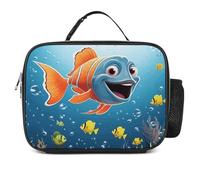 POTSCBVW Fish Under The Sea Sac à déjeuner de grande capacité, sac à déjeuner isotherme avec boucle sécurisée, sac fourre-tout isotherme pour le travail, la gym, le pique-nique, les voyages et les