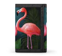 POTSCBVW Flamingo Flowers_75091506 Portefeuille compact à trois volets avec porte-clés léger et durable pour l'extérieur, style, taille unique, classique