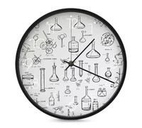 POTSCBVW Horloge murale silencieuse sans tic-tac de 25,4 cm ronde, fonctionne à piles avec kit de montage facile, horloge murale moderne à impression chimique, horloge décorative pour la maison, le