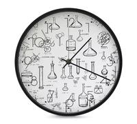 POTSCBVW Horloge murale silencieuse sans tic-tac de 25,4 cm ronde, fonctionne à piles avec kit de montage facile, horloge murale moderne à impression chimique, horloge décorative pour la maison, le