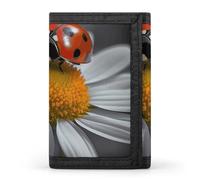 POTSCBVW Ladybug Daisy Portefeuille compact à trois volets avec porte-clés léger et durable pour l'extérieur, style, taille unique, classique