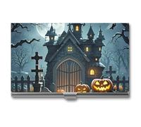 POTSCBVW Night of The Moon Porte-cartes de visite super léger et portable en alliage d'aluminium pour cartes de crédit professionnelles pour employés de bureau, homme et femme