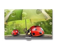 POTSCBVW Parapluie amusant en forme de coccinelle - Porte-cartes de visite super léger et portable en alliage d'aluminium - Organisateur de cartes de crédit fin professionnel pour employés de bureau