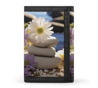 POTSCBVW Portefeuille compact à trois volets avec pierres de massage avec marguerite avec porte-clés léger et durable pour l'extérieur, style, taille unique, classique