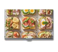 POTSCBVW Sandwich Encyclopédie Porte-cartes de visite super léger et portable en alliage d'aluminium Organiseur de cartes de crédit fin professionnel pour employés de bureau homme et femme