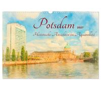 Potsdam - Historische Ansichten im Aquarellstil (Wandkalender 2027 DIN A3 quer), CALVENDO Monatskalender: Potsdamer Geschichte in Aquarelltönen