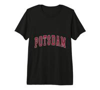 Potsdam New York Souvenir College Style Red Text T-Shirt Haut de Gamme