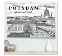 Potsdam schwarz auf weiß (hochwertiger Premium Wandkalender 2026 DIN A2 quer), Kunstdruck in Hochglanz: Potsdam: Für alle Fans in schwarzweiß...
