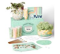 Pott’d Paintables Kit Peindre un Pot de Fleur - Kit de Peinture sur Poterie DIY pour Adultes avec Pots, Coupelles, Peintures, Pinceaux, Palette et Guide - Idéal pour la Déco Maison ou les Cadeaux
