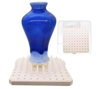 Pottery Firing Mat - 10x10x1.1cm Ceramic Fiber | Thermal Insulation Kiln Stilts Support Nails with 60PCS Pins | Pottery Kiln Support Nails Firingg Mat for Ceramic Art Firing Use