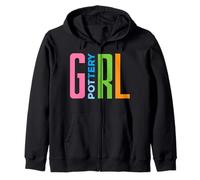 Pottery Girl Lettres colorées Art Fun Sweat à Capuche