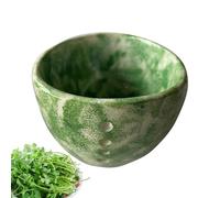 Pottery Her-b Stripper Her-b Bol à décaper en céramique fait à la main Différentes tailles de trous ronds Outil à dénuder pour enlever les feuilles de chou frisé, romarin, basilic, thym