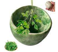 Pottery Herb Stripper Bowl,pottery Herb Stripper,bol À Éplucher Les Herbes,Ceramic Herb Stripping Tool with 4 Trous,Herb Stripper Tasse Feuille,Outils De Décapage De Légumes Feuille Multifonctionnelle