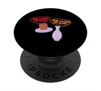 Pottery She Loves Me More! Humour de poterie Amusant PopSockets PopGrip Adhésif