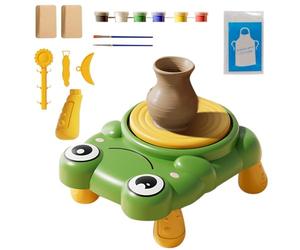 Pottery Wheel Kids Mini Kit de modélisation en céramique, équipement de studio de modélisation d'argile rotative, activités de création de sculptures artistiques, station d'explor