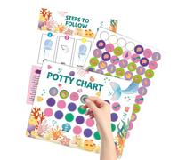 Potty Training Chart | 21,59 x 27,94 cm Potty Training Reward Chart, Reusable Magnetic Star Stickers | For Teacher, Classroom, School And Office, Girls-Boys