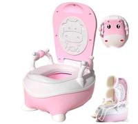 Potty Training Toilet, mignon vache pour tout-petit pot avec coussin et poignées de pu, toilettes d'entraînement pour les enfants à l'épreuve des éclabous