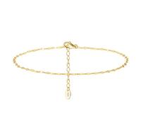 POTUBI Bracelet de Cheville délicat for Femme, plaqué Or 14 carats, chaîne à maillons, Joli Bijou Porte-Bonheur, Bijou de Plage Simple for Femme(Gold)
