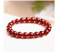 POTUBI Bracelet en Perles de Grenat Rouge Naturel, Bracelet Extensible à Un Seul Cercle, Bijou Charmant, 7 mm (Environ 25 Perles)(10mm(about19beads))