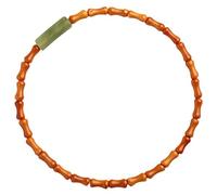 POTUBI Bracelet Feng Shui, en bois, de perles bambou, Amulette porte-bonheur, Bijou vintage, délicat for femme, Talisman richesse et fortune (Jade)