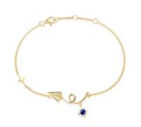 POTUBI Bracelet Porte-Bonheur en Argent Sterling 925 avec zircone cubique for Femme, Bijou d'aviation, Cadeau for Pilote, hôtesse de l'air