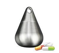 POTUBI Mini pilulier, Porte-clés en Titane, pilulier Portable, étanche, for Voyage Quotidien ou extérieur(Titanium)