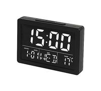 POTUBI Réveil numérique, écran LCD 13 cm, Affichage de l'heure, la Date, Semaine et température, Fonction répétition 12/24 h, 6 Niveaux luminosité réglables