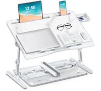 Potuopy Table de lit à Hauteur réglable, Pliable pour Ordinateur Portable, pour Travailler, Lire et Manger sur Le Sol du canapé (Marbre, 60 * 40cm)