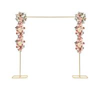 POTYYH Arche de mariage, arche de mariage en métal doré, support de fond carré pour mariages, fêtes d'anniversaire, anniversaires et remises de diplômes, 200 x 210 cm