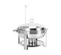 POTYYH Chauffe-plat rond en acier inoxydable - 7,5 l - Pour hôtels, buffets, restaurants et fêtes
