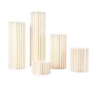 POTYYH Lot de 5 vases en carton de mariage - Pliable - En forme de cylindre - Avec 5 plaques en PVC - Blanc - Décoration pour mariage, fête, jardin - 20/40/60/80/100 cm