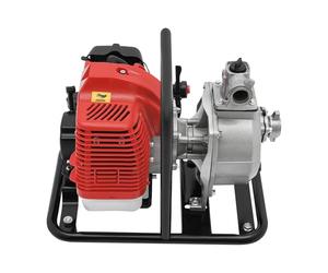 POTYYH Pompe à eau à essence avec moteur 2 temps, pompe de jardin avec filtre - 1,25 kW, 135 l/min, hauteur de refoulement 30 m, raccord de 25 mm, pour arrosage du jardin et transfert d'eau