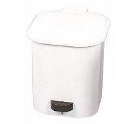 Gilac Poubelle carrée 1 seau à pédale en plastique blanc 4 L