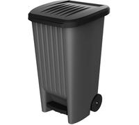 Poubelle 100 L à roulettes avec Pédale - 50 x 48,6 x 83,5 cm - Gris Anthracite