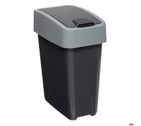 Poubelle 10L 2 ouvertures en plastique gris