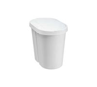 Poubelle 2 bacs tri sélectif 2 x 25 litres - Blanc
