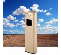 Poubelle 2 En 1 Avec Cendrier - Cendrier Carré Autoportant Pour Mégots De Cigarettes, Pour Hôtel Et Immeuble De Bureaux(Gold)