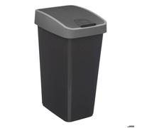 Poubelle 2 ouvertures plastique 25L gris - 5 five simply smart