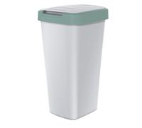 Poubelle 25 litres KEDEN COMPACTA Q - couleur frêne avec cadre vert clair