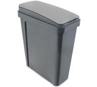 Poubelle 25L Grise Couvercle Rabattable Amovible étroite bac 20x40x50cm