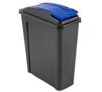 Poubelle 25L Noir-Bleu Système Tri Déchets Corbeille Bac Ordures Jaune