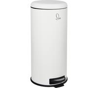 Poubelle 30 litres à pédale ronde avec seau intérieur blanc