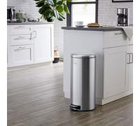 Poubelle 30 litres à pédale ronde avec seau intérieur en inox