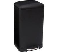 5Five - Poubelle de Cuisine Ariane 30L en Métal Noir - Seau Amovible et Poignée Arrière - Fermeture Silencieuse