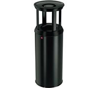 Poubelle 50 l Hailo PofiLine Combi plus XL (Ø x h) 330 mm x 920 mm noir avec cendrier 1 pc(s)